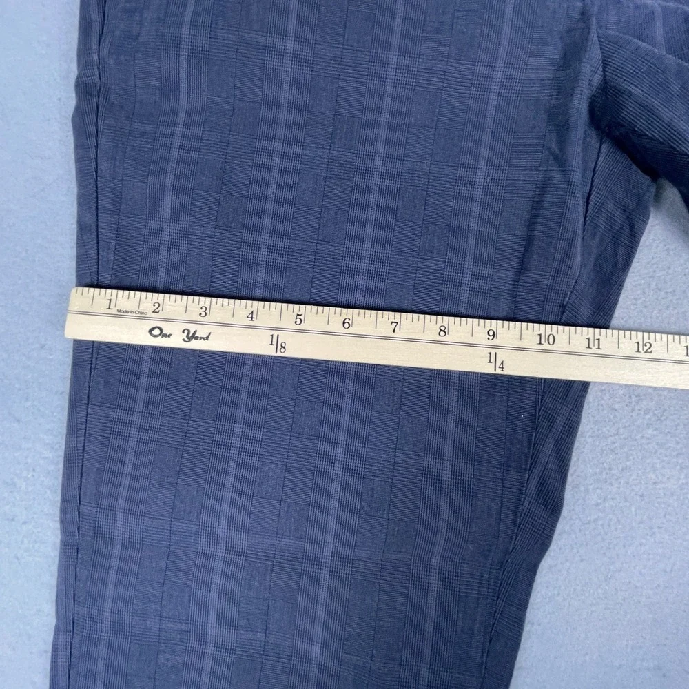 Banana Republic Aiden Fit Pants Mens 34x34 Slim Fit Blue Plaid Chinos Classic